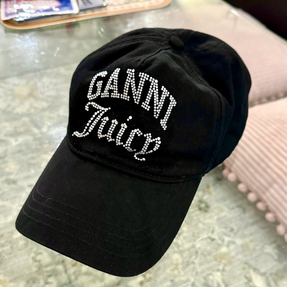 Ganni x Juicy Couture Black Rhinestone Cap